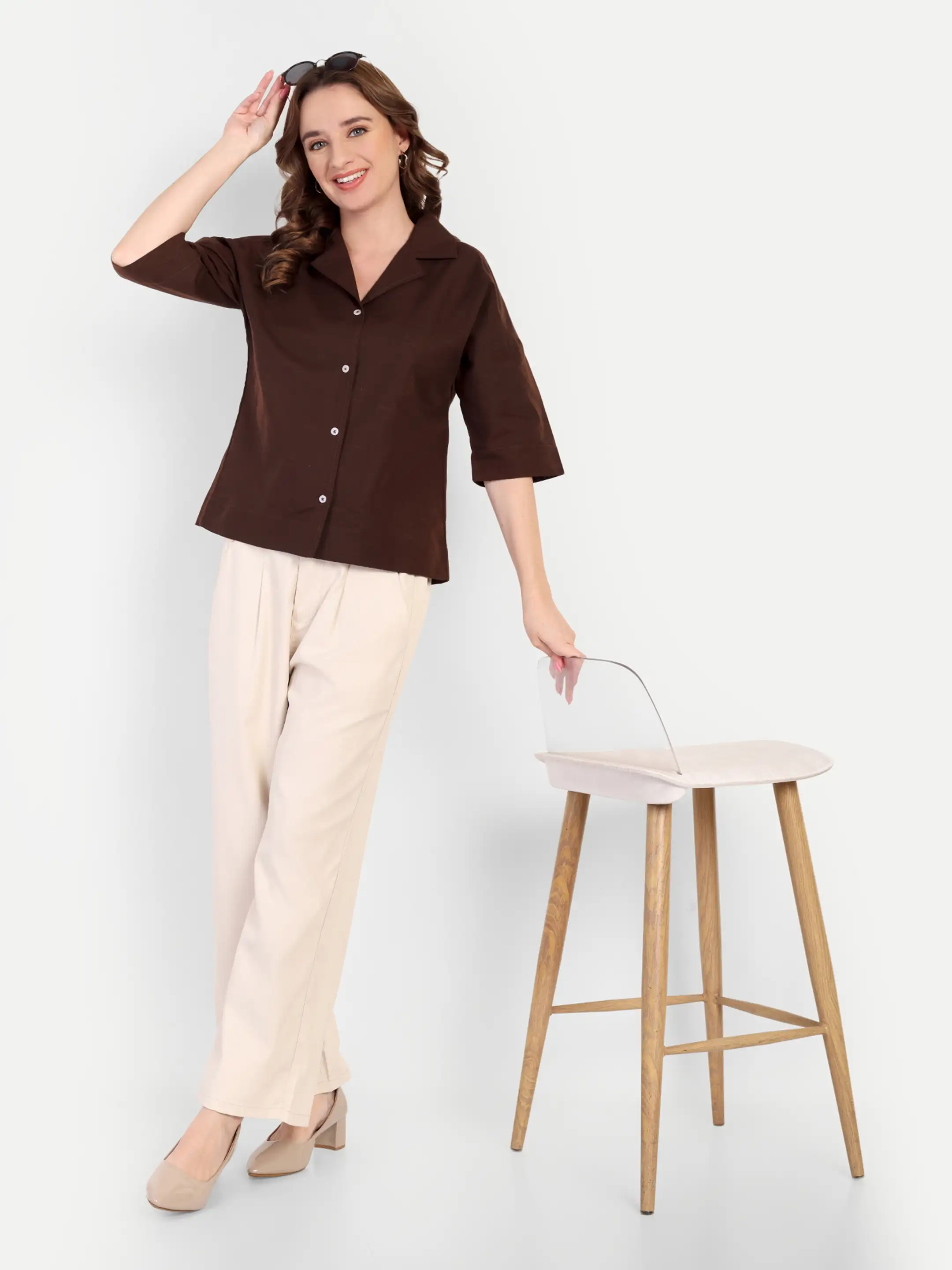female model ecommerce photography Western Wear Formal Shirt